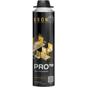 Монтажная пена KRONbuild PRO 70 пистолетная профессиональная, всесезонная 850мл/950гр