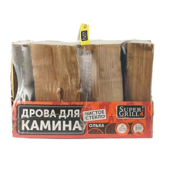 Дрова ольховые для камина 8кг SuperGrill