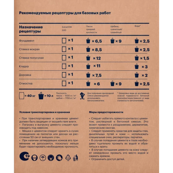Цемент ЦЕМЕНТУМ М 500 40кг