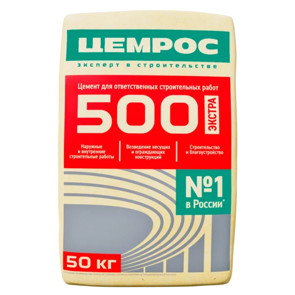 Цемент ЦЕМРОС М500 Д0 ЦЕМ I 42,5 50 кг