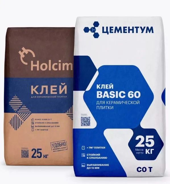 Клей для керамической плитки Цементум 25 кг BASIC 60