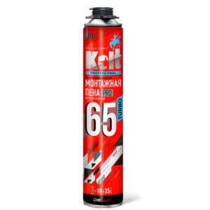 Монтажная пена KOLT 65 TURBO профессиональная всесезонная, 1000мл/950гр